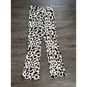 NWOT Miscreants London Revolve Animal Print Satin Wide Leg Pants US 6 UK 10
